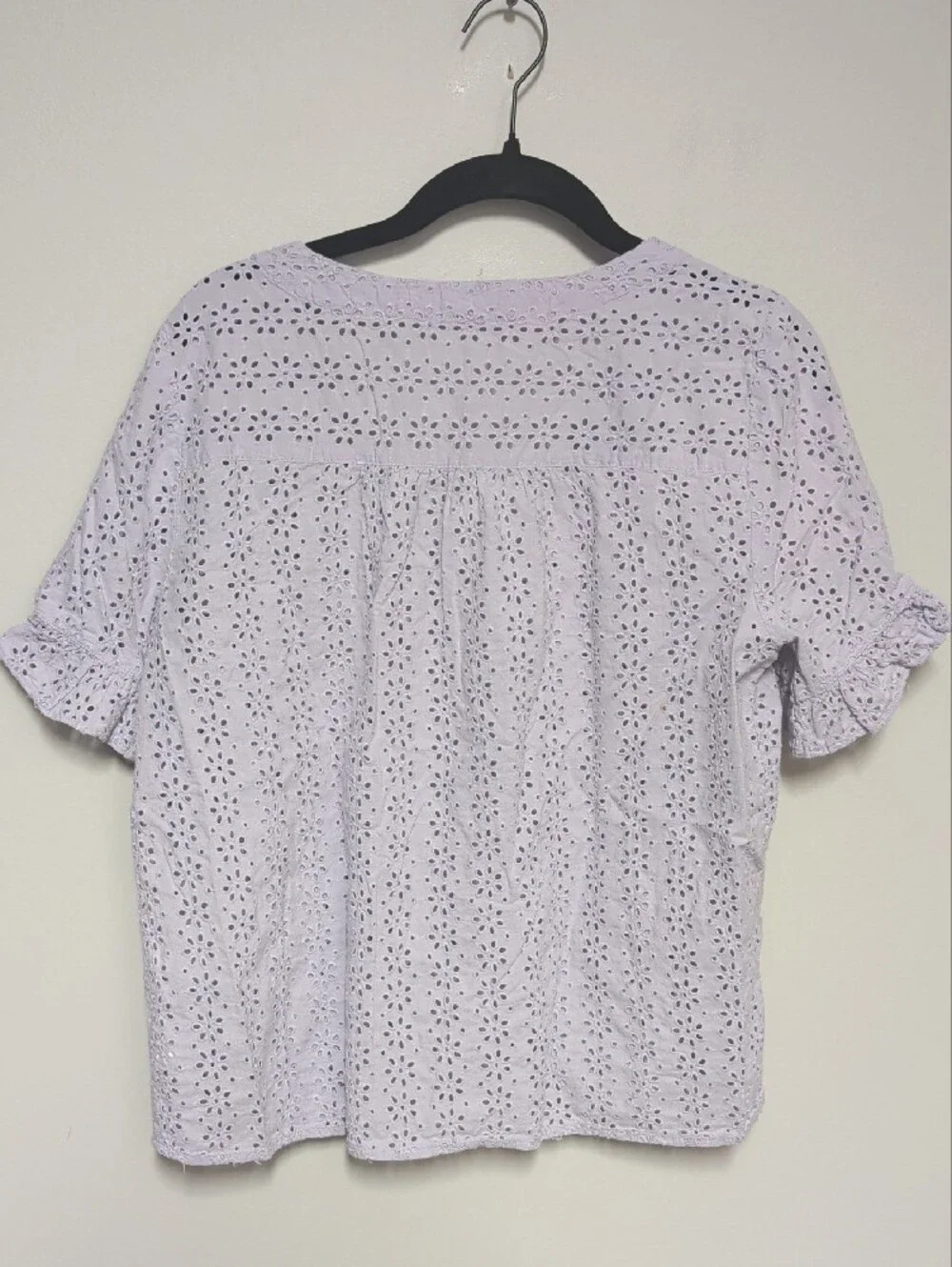 Madewell Lavender Eyelet Button-Front Blouse